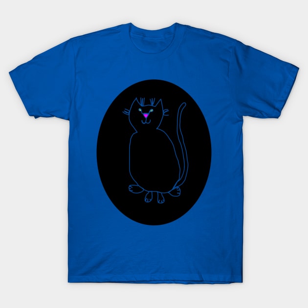 Cat Hiding in Oval T-Shirt by ellenhenryart